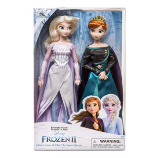 Frozen 2 Disney Queen Anna &amp; Snow Queen Elsa Doll Set of 2 Classic Dolls 30cm