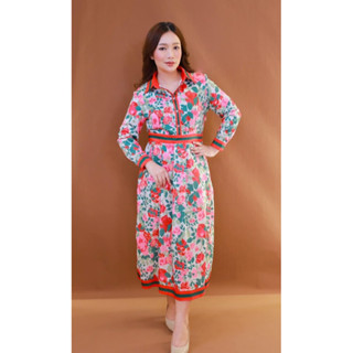 ZEEKFORYOU เดรส คอปก กระดุมหน้า แขนยาว size S