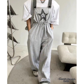 🇰🇷New🇰🇷  Korea Star overalls  เอี้ยมดาวลายเก๋มาก ผ้านิ่มใส่สบายดีเทล รูดเอวทรงสปอร์ต