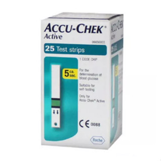 ACCU- CHEK ACTIVE STRIP แถบตรวจระดับน้ำตาลในเลือด แอคคิว-เช็ค แอคทีฟ กล่อง 25 ชิ้น (261529)