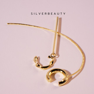 โค้ด SILV45  ลด45.- [EAR CUF] Silver beautyต่างหูพวงกุญแจลายเรียบCUF005