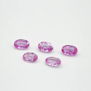 Pink Sapphire ไพลินชมพูแท้ ขนาด 5x3 มิล รูปไข่ Oval