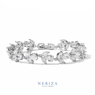 Neriza Jewelry/ข้อมือเพชรสังเคราะห์เกรดพรีเมี่ยมประกายไฟเทียบเท่าเพชรแท้ จัดส่งฟรีพร้อมกล่อง NB008