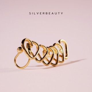 โค้ด SILV45 ลด45.-  Silver beautyต่างหูใจเรียงงามแฟชั่นE01602