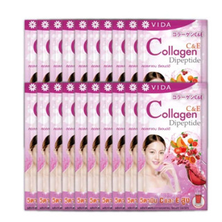 (20 ซอง)Vida Collagen C&E 2 Sachets(วีด้า คอลลาเจน ซีแอนด์อี 2 ซอง/1กล่อง) EXP 06-2026