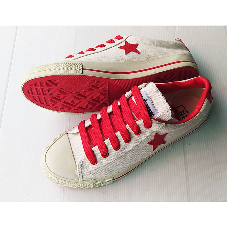 Mashare รองเท้าผ้าใบแฟชั่น มาแชร์รุ่น M55 ผ้าใบวันดาว สีครีมแดง