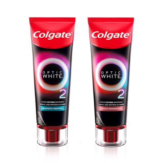 คอลเกต ยาสีฟัน อ๊อพติค ไวท์ โอทู อะโรมาติก เมนทอล 85 กรัม Colgate Optic White O2 Aromatic Menthol / Peach Osmanthus