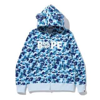 ฟ้า M พร้อมส่ง Bape X Bear brick Camo Full Zip With Ears hoodie