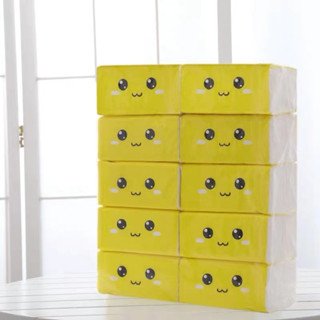 GoodShop ทิชชู่น้องยิ้ม ทิชชู่แพ็ค 10 ห่อ ขนาดพกพา หนา 4 ชั้น 280 แผ่น  กระดาษเช็ดหน้า กระดาษชำระ