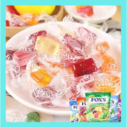 🔥🔥ล็อตใหม่!🎈🎈 FOX'S Crystal Clear ลูกอมรสผลไม้ ลูกอมรสเบอรี่ ลูกอมกาแฟ