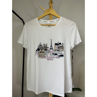 เสื้อยืดKarl lagerfeld  "Karlเสื้อยืดหญิงสกรีนคริสตัลเมือง ขาว "งานKarl lagerfeldแท้100%