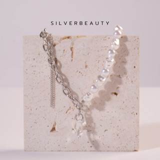 โค้ด SILV45 ลด45.- Silver beautyสร้อยคอเลสไข่มุกแฟชั่นN00309