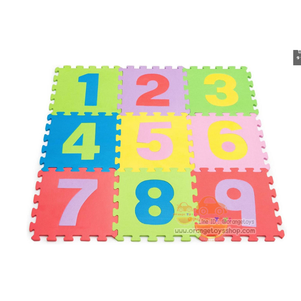 EVA แผ่นโฟมปูพื้น แผ่นรองคลาน ตัวเลข 0-9 (คละสี) ขนาด 30*30 cm (10 แผ่น) **มีแบบ พร้อมรูปทรงเลขา