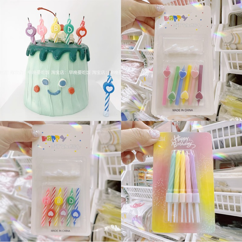 ✨เทียนเกาหลี สีพาสเทล ไซส์มินิ สูง8cm. มีหลายแบบ พร้อมส่งค่า