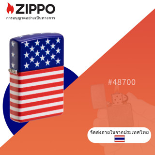 Zippo Stars and Stripes Flag Design 540 Color Matte Pocket Lighter , Zippo 48700 การออกแบบธงชาติอเมริกัน