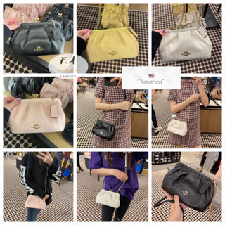 U.S OUTLET กระเป๋า coach  แท้  Womens Ba กระเป๋าสะพายg Kiss Lock Bag Cloud Bag    กระเป๋าสายโซ่ผู้หญิง  2875