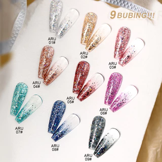 ืสีกากเพชร กลิตเตอร์ งานดี ARU สีทาเล็บ สีเจล AS
