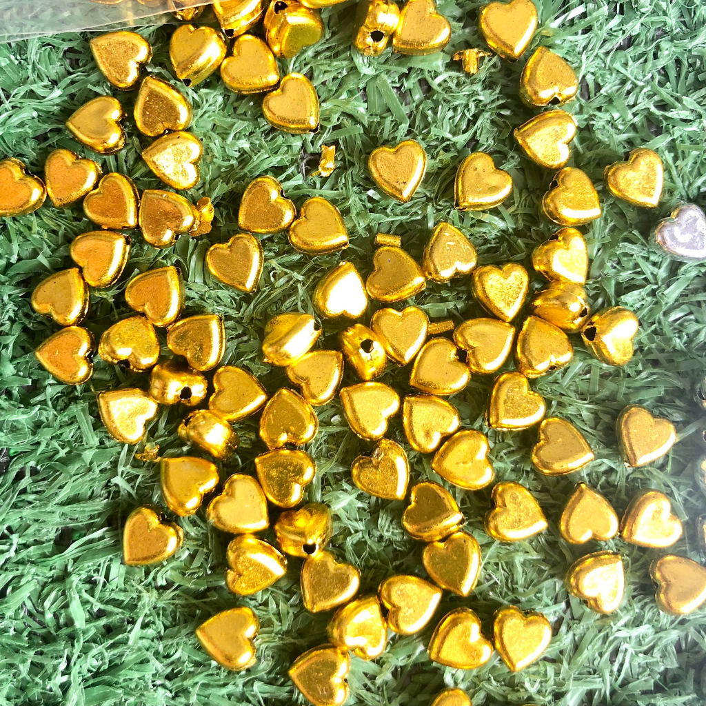หัวใจตกแต่ง (30 กรัม) 6 มิล หัวใจสีเงิน หัวใจสีทอง แยกสี DIY ของตกแต่งงานฝีมือ ตกแต่งเหรียญโปรยทาน