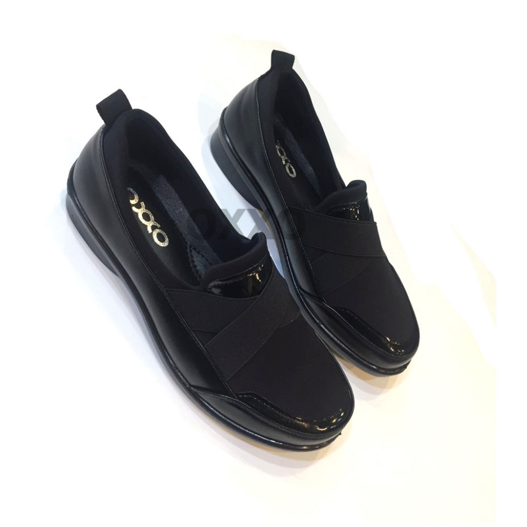 OXXO รองเท้าคัชชูส้นเตี้ย เพื่อสุขภาพหนังนิ่ม ส้นเตารีด oxxo พี้นสูง1นิ้ว ใส่สบาย X11115