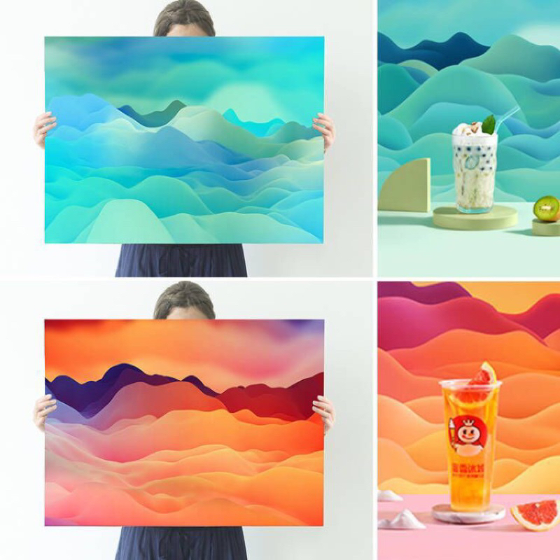 พร้อมส่ง ฉากถ่ายรูป 3D กระดาษpvc