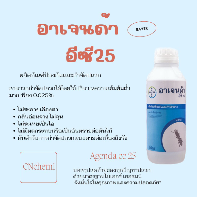 อาเจนด้า 25 อีซี ผลิตภัณฑ์ป้องกันและกำจัดปลวก น้ำยากำจัดปลวก กำจัดปลวก