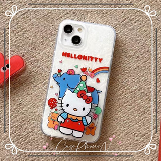 เคสไอโฟน iphone 11 14 Pro Max การ์ตูน รุ้ง คิตตี้ ขาตั้ง ป้องกันการตก เคส iphone 12 13 Pro Case for iPhone