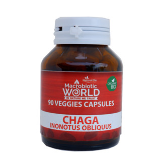 Organic/BIO / Chaga (Inonotus Obliquus) 90 Veggies Capsules 500mg / เห็ดชาก้าแคปซูล