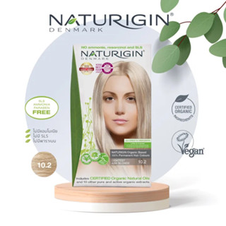 Naturigin 10.2 Lightest Ash Blonde Permanent Organic Hair Color Dye สีบลอนด์อ่อนสุดประกายแอช สีผมออร์แกนิค (115 ml)