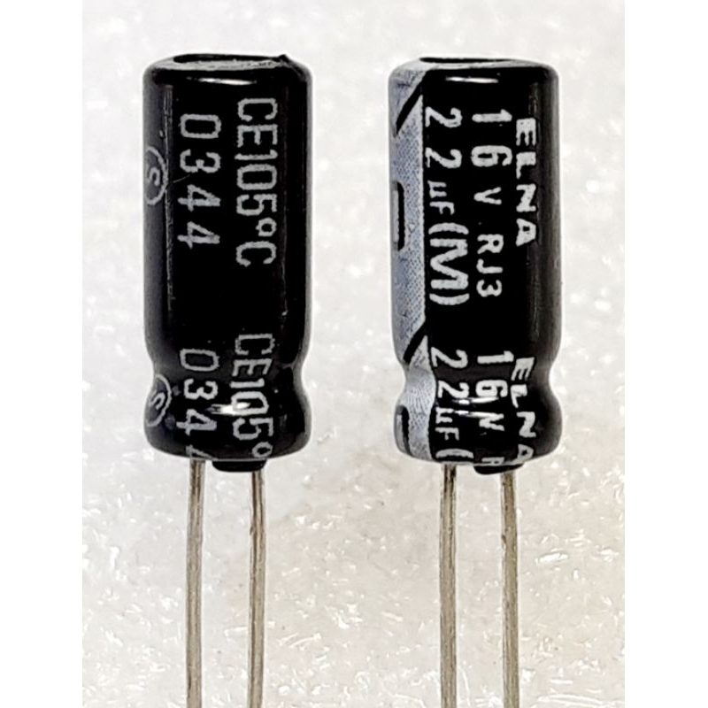 Elna 22uf 16v (ราคา10ตัว) capacitor ตัวเก็บประจุ คาปาซิเตอร์