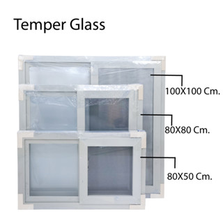 หน้าต่าง บานเลื่อน กระจกTemper Glass ปลอดภัย UPVC พร้อมมุ้ง มี 3 ขนาด WINDOW