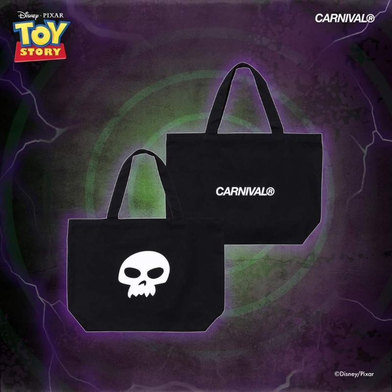 กระเป๋าผ้า CARNIVAL X TOY STORY SID PHILLIPS TOTE BAG BLACKแท้100%