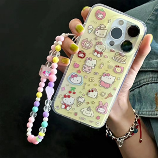 🚚จัดส่งจากไทยภายใน 24 ช.ม🚚เคสไอโฟน 14 Pro Max 13 12 11 for เคสไอโฟน11 Kitty สร้อยข้อมือ พกง่ายๆ การป้องกันการตก Case