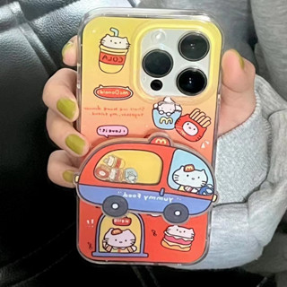 🧡ส่งของขวัญ🧡เคสไอโฟน 14 Pro Max 13 12 11 for เคสไอโฟน11 Kitty griptok พกง่ายๆ iPhone13 การป้องกันการตก Case