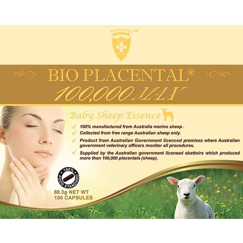รกแกะ 100000 Bio Sheep Placental เข้มข้นจำนวน 100 เม็ด Exp.07/2027