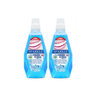 (2ขวด) SPARKLE MOUTHWASH FRESH &amp; COOL 500 ML น้ำยาบ้วนปาก สปาร์คเคิล เมาท์วอช เฟรชแอนด์คูล 10388