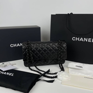 💖Kaideejing💖 กระเป๋าหนังนุ่ม Chanel classic 25 cm ori 1:1 soblack (lambskin)