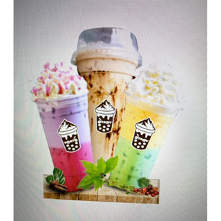 ป้ายสแตนดี้ ชานมไข่มุก กาแฟ ขนาด 66 x 55 cm. 1 ป้าย ป้ายสแตนดี้ 66 x48 cm. 1 ป้าย