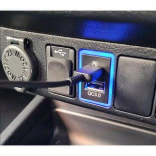 USB PD3.0 + Quick charge for Toyota (New fortuner, Revo, Sienta, Innova crysta และอีกหลายรุ่น) เป็นแบบ Y-Socket