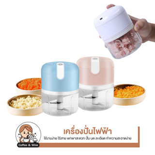 เครื่องปั่นไฟฟ้าขนาดพกพา 250ML ที่บดกระเทียม ไร้สาย เครื่องบดเนื้อ