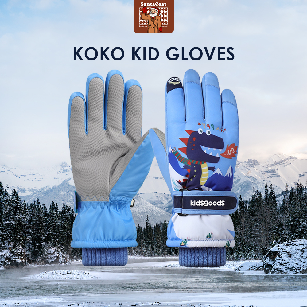 Koko ถุงมือกันหนาวเด็กสุดน่ารัก กันหนาวถึง -20c ผ้าเส้นใยคุณภาพสูง กันน้ำ กันหิมะ เหมาะกับเด็กอายุ 6-12 ปี