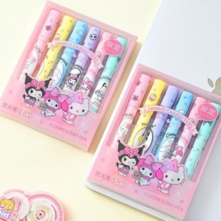 ปากกาไฮไลท์ ลาย Sanrio เซต 6 แท่ง 6 สี