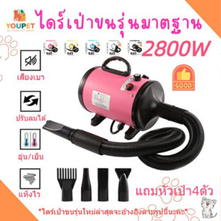 ไดร์สุนัข ไดร์ไดร์เป่าขนหมา 2800W ไดร์เป่าขนสัตว์ ไดร์ขนหมา เสียงเบา มีประกัน เครื่องเป่าขน ไดร์ไล่น้ำ ไดร์เป่าขนสัตว์