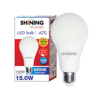 [1 แถม 1] SHINING หลอด LED BULB A70 SHINING 15 WATT ขั้ว E27 หลอดไฟโตชิบา Toshiba Lighting