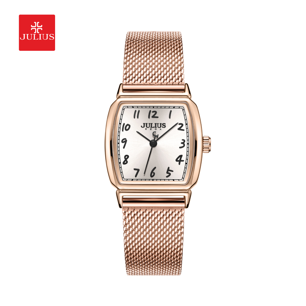 Julius นาฬิกาข้อมือผู้หญิง JA-1357 สายสแตนเลสสตีล หน้าปัดเหลี่ยม แบรนด์เกาหลี แฟชั่นฮิตของแท้