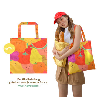 HIDEMYHELLO - กระเป๋าผ้า Fruitful tote bag