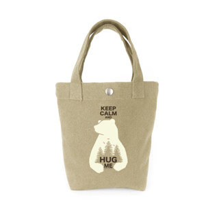 (พร้อมส่ง) กระเป๋าผ้าแคนวาส รุ่น มินิ ลายหมี Hug me กระเป๋าผ้า mini tote bag by ACTs Of Green