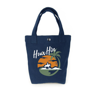 (พร้อมส่ง) กระเป๋าผ้าแคนวาส รุ่น มินิ ลายทะเล Hua Hin Beach กระเป๋าผ้า mini tote bag ของฝาก หัวหิน by ACTs Of Green