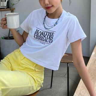 🇰🇷พรีออเดอร์ MARITHE FRANCOIS GIRBAUD W CLASSIC LOGO CROP TEE - preorderoppa