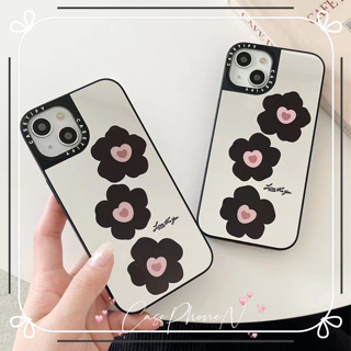 เคสไอโฟน iphone 11 14 Pro Max casetify แบบกระจก ins รักสามดอก ป้องกันการตก เคส iphone 12 13 Pro Case for iPhone