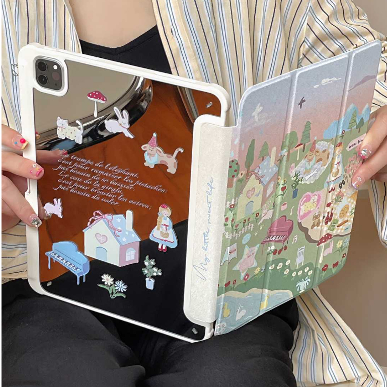 ซื้อ ⚡พร้อมส่ง⚡เคสไอแพด ลูกสุนัขน่ารัก mirror pro11 2024 pro 12.9 Gen9/8 ที่ใส่ปากกา เคส iPad Air6 11 13